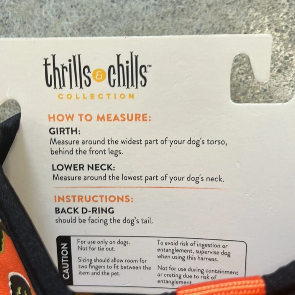 Thrills & Chills Reversible Glow in Dark Halloween Harness Moon Pumpkins